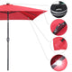 Square Solar Patio Umbrella w/ Light Bulbs Tilt 9ft 8-Rib
