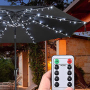 Solar Lights for Patio Umbrella 9-10ft 8-Rib Remote Control