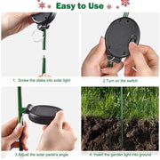 Solar Christmas Pathway Lights with Stake 2 Pack