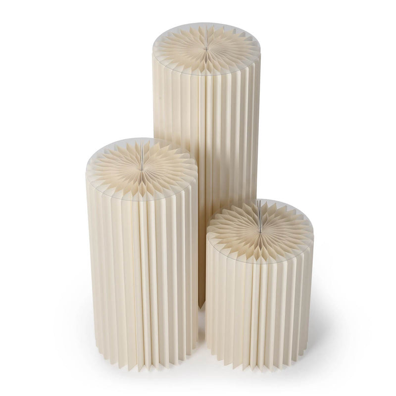TheDisplayOutlet 3ct. White Paper Display Pedestals Grouped Plinths (16