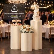 TheDisplayOutlet 3ct. White Paper Display Pedestals Grouped Plinths (16",24",32") Image