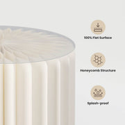 TheDisplayOutlet 3ct. White Paper Display Pedestals Grouped Plinths (16",24",32") Image
