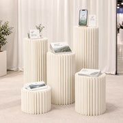 TheDisplayOutlet 5ct. White Paper Display Pedestals Grouped Plinths (8",16",24",32",40") Image