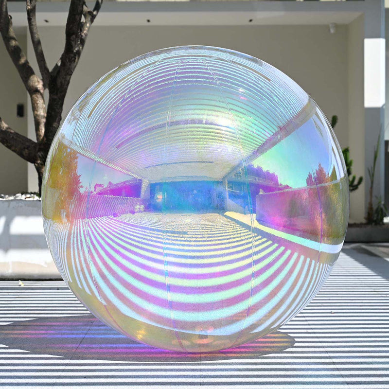 Giant Inflatable Mirror Ball in Iridescent, Gold, Silver, Black
