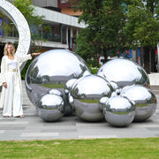 TheDisplayOutlet Giant Inflatable Mirror Ball Shinny Balls with Electric Pump, Silver Image