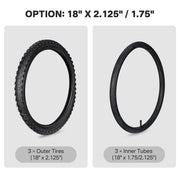 TheDisplayOutlet 3ct. Replacement Bicycle Tires & Tubes for 16"-24" Wheel, 18x2.125 Image