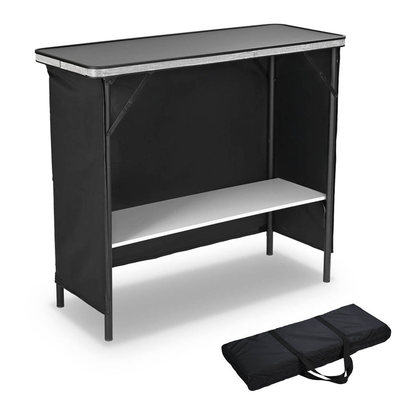 TheDisplayOutlet Portable Folding Bar Counter Table with Storage, Glitter 39in Image