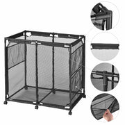 Large Pool Storage Bin Mesh Basket with Casters 37x24x35