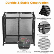 Large Pool Storage Bin Mesh Basket with Casters 37x24x35