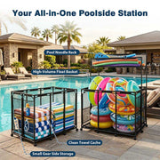 TheDisplayOutlet Pool Storage Bin Mesh Basket for Float, Raft, Noodle Image