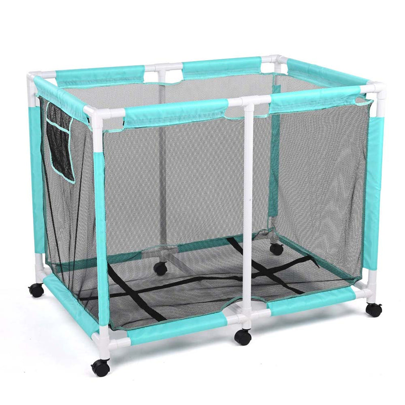 TheDisplayOutlet Heavy Duty Pool Storage Bin Mesh Basket(PVC), 214 Gal Blue Image