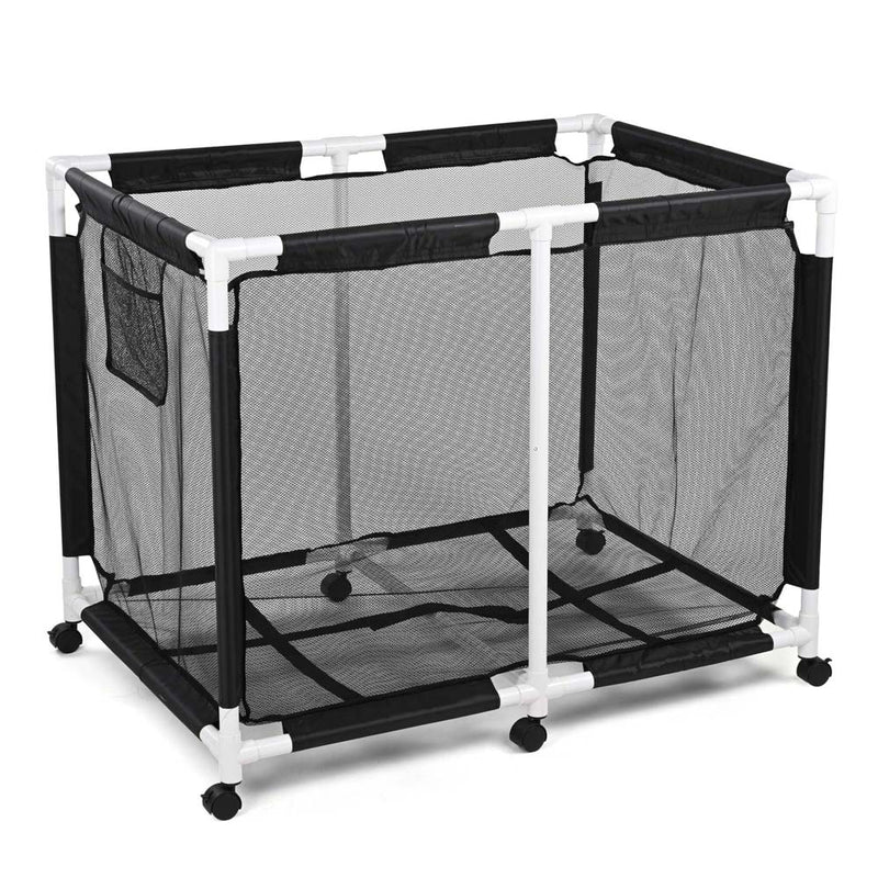 TheDisplayOutlet Heavy Duty Pool Storage Bin Mesh Basket(PVC), 214 Gal Black Image