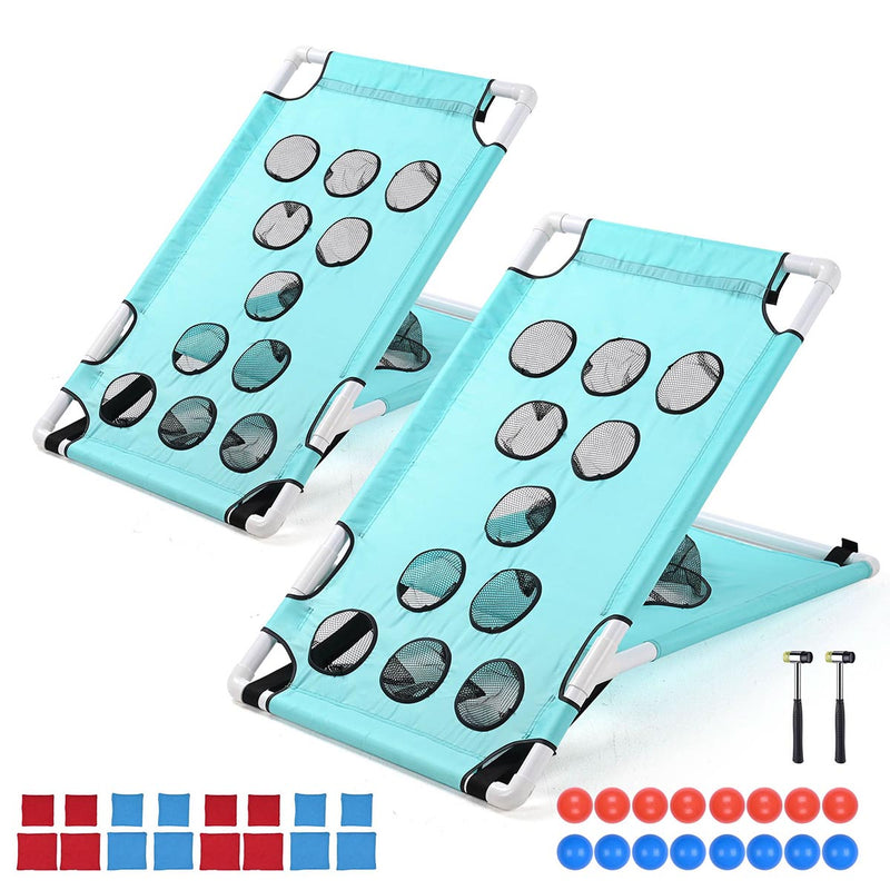 TheDisplayOutlet Pool Cornhole Toss Board (12 Holes) Throwing Yard Game, 2ct/pk Image