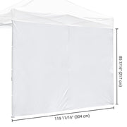 TheDisplayOutlet 1080D Sidewall for Pop Up Canopy 10'Lx7'H, White Image