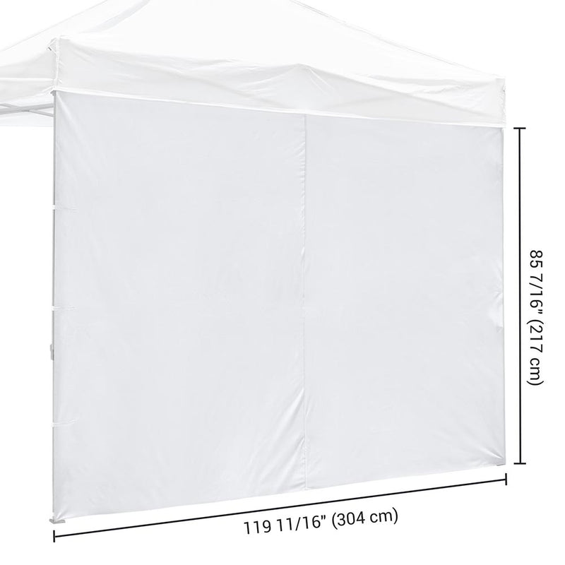 TheDisplayOutlet 1080D Sidewall for Pop Up Canopy 10'Lx7'H, White Image