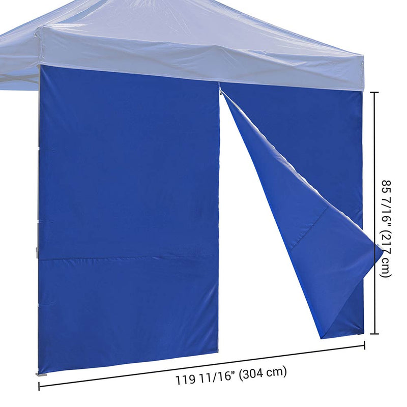TheDisplayOutlet 1080D Sidewall w/ Zipper for Pop Up Canopy 10'Lx7'H, Blue Image