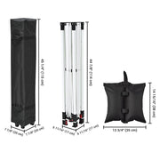 TheDisplayOutlet 10'x10' Pop Up Canopy with Vent Weight Bags Rolling Bag Image