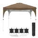 TheDisplayOutlet 10'x10' Pop Up Canopy with Vent Weight Bags Rolling Bag, Brown Image
