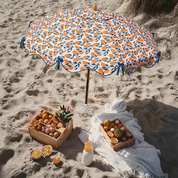 Patio Umbrella Tilt Wooden Beach Umbrella 6ft 8-Rib