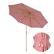 Patio Umbrella with Acrylic Fabric Tilt Wooden 9ft 8-Rib