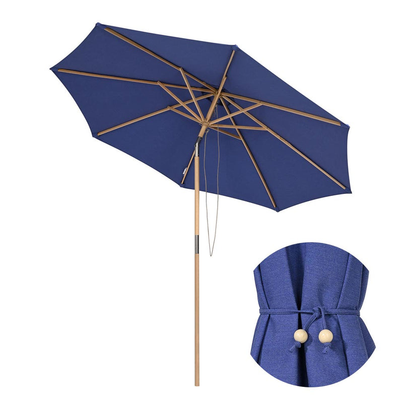 TheDisplayOutlet Patio Umbrella with Acrylic Fabric Tilt Wooden 9ft 8-Rib, Grape Hyacinth Image