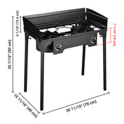 2 Burner Outdoor Stove with Wind Guard 150,000BTU