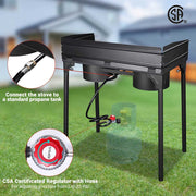 2 Burner Outdoor Stove with Wind Guard 150,000BTU