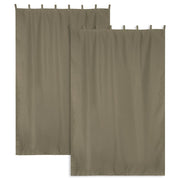 TheDisplayOutlet Tab Top Curtain Panel for Porch, Doors 54x84 2ct/Pack, Brown Image