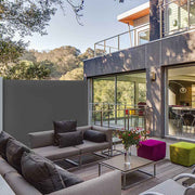 TheDisplayOutlet Retractable Side Awning Privacy Screen 63" x 118", Gray Image