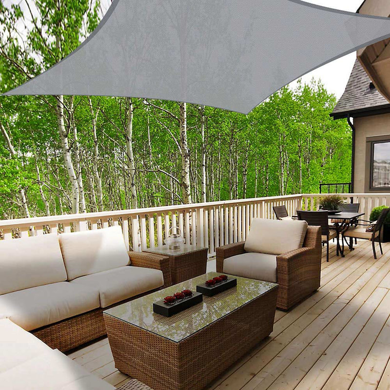 TheDisplayOutlet Rectangle Shade Sail Patio Deck Shade 13x10, Gray Image