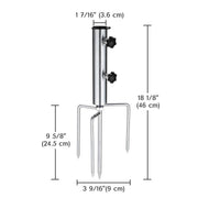 Metal Beach Umbrella Anchor Holds Poles D1 7/16"