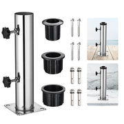 TheDisplayOutlet Stainless Steel Patio Umbrella Dock/Deck Mount D2 1/8" Image