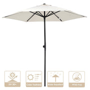 Patio Umbrella Tilt & Crank Lift Metal 7.5ft 6-Rib