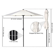 Patio Umbrella Tilt & Crank Lift Metal 7.5ft 6-Rib