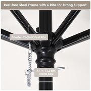 Patio Umbrella Tilt & Crank Lift Metal 7.5ft 6-Rib