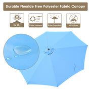 Patio Umbrella Wooden 13ft 8-Rib with Weighted Base