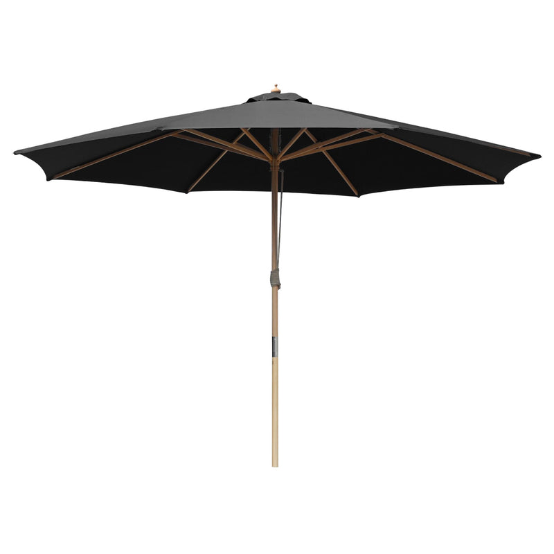 TheDisplayOutlet Patio Umbrella Wooden 13ft 8-Rib, Black Image