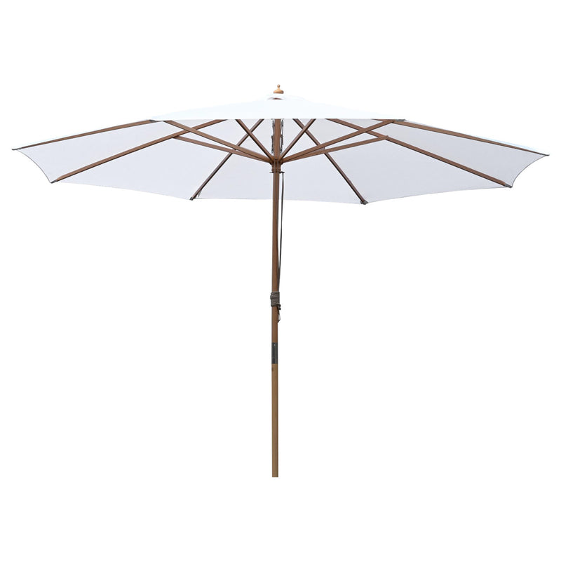 TheDisplayOutlet Patio Umbrella Wooden 13ft 8-Rib, White Image