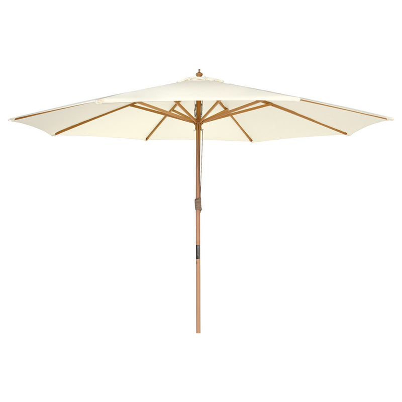 TheDisplayOutlet Patio Umbrella Wooden 13ft 8-Rib, Ivory Image
