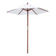 TheDisplayOutlet Commercial Wooden Market Umbrella 7ft 6-Rib for Bistro/Events, White Image