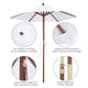 TheDisplayOutlet Commercial Wooden Market Umbrella 7ft 6-Rib for Bistro/Events Image
