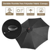 TheDisplayOutlet Custom Printed Outdoor Market Umbrella Wooden 9ft 8-Rib Image