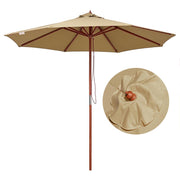 Patio Umbrella Wooden 9ft 8-Rib