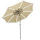 Solar Patio Umbrella with Light Tube Tilt Metal 9ft 8-Rib