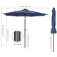 Solar Patio Umbrella with Light Tube Tilt Metal 9ft 8-Rib