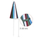 Beach Umbrella w/ Sand Anchor Rainbow 6ft Tilt