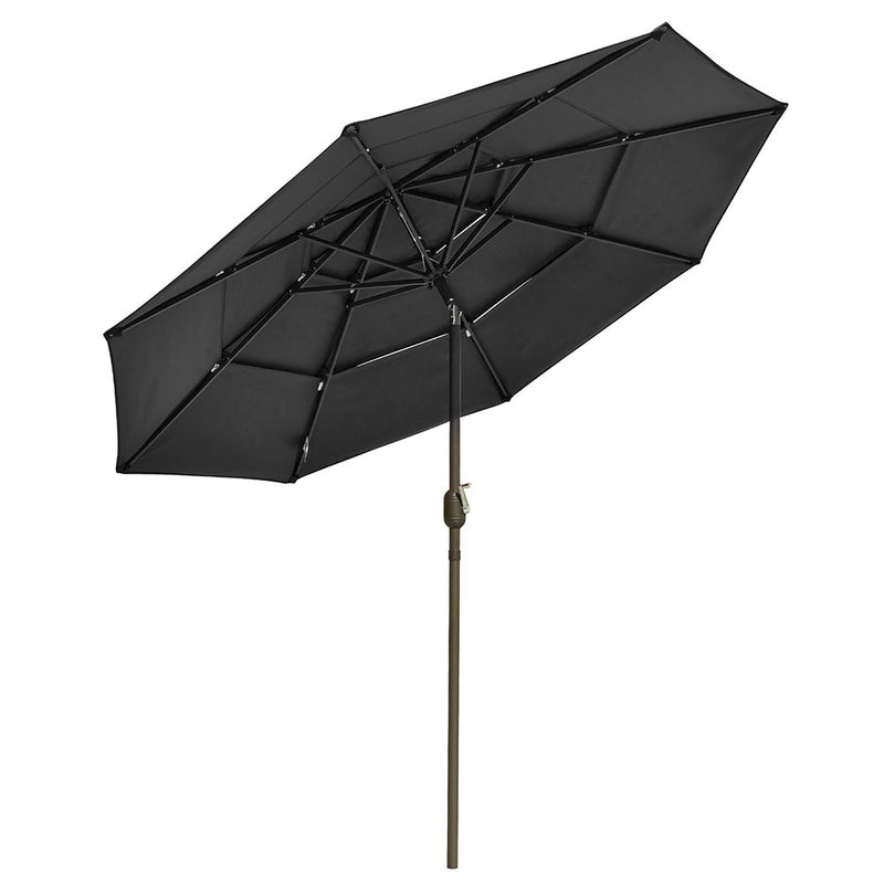 TheDisplayOutlet Patio Umbrella Tilt 3-Tiered 10ft 8-Rib, Black Image