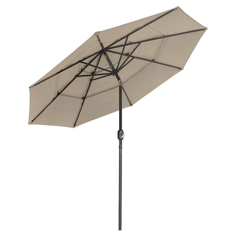 TheDisplayOutlet Patio Umbrella Tilt 3-Tiered 10ft 8-Rib, Khaki Image
