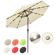 TheDisplayOutlet Solar Patio Umbrella w/ Light Bulbs Tilt 3-Tiered 9ft 8-Rib Image