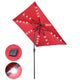 TheDisplayOutlet Square Solar Patio Umbrella w/ Light Bulbs Tilt 9ft 8-Rib, Red Image